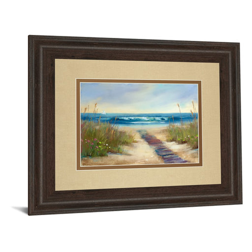 Classy Living Coastal Pathway Wall Art Double Mat 40"x34", Cinnamon Mocha
