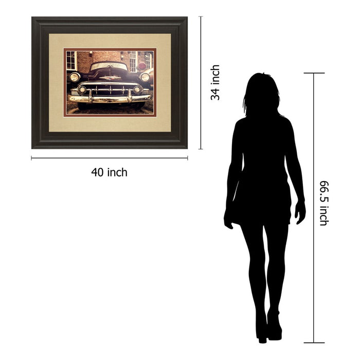 Classy Living Vintage Classic Ride Wall Art Double Mat 40"x34", Chocolate