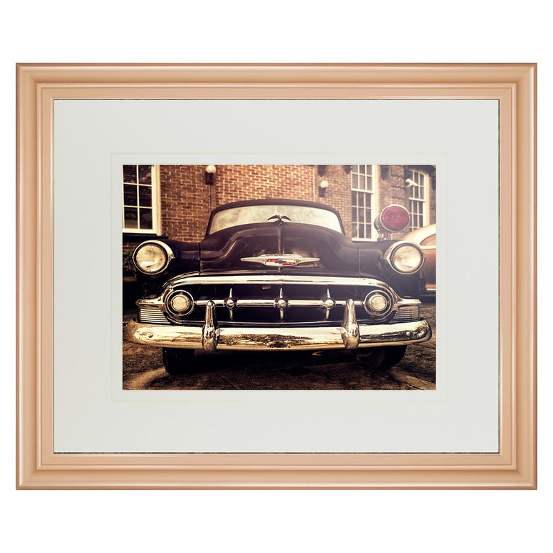 Classy Living Vintage Classic Ride Wall Art Double Mat 40"x34", Rose Gold