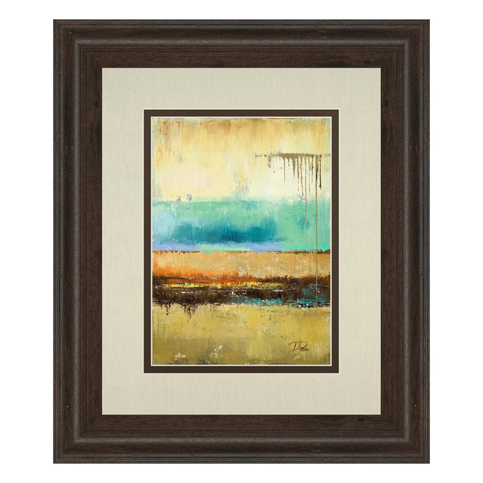 Classy Living Rain I Wall Art Double Mat 34"x40", Cinnamon Mocha