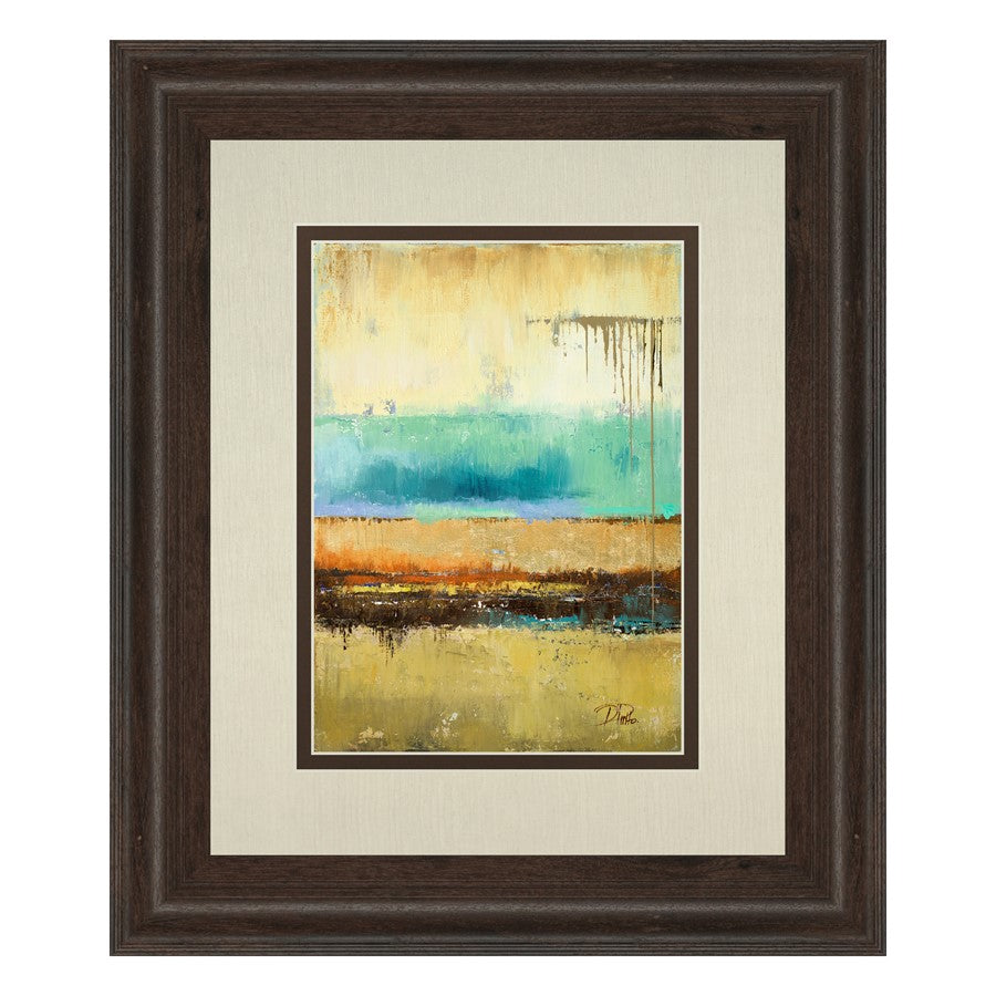Classy Living Rain I Wall Art Double Mat 34"x40", Cinnamon Mocha