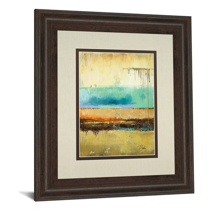 Classy Living Rain I Wall Art Double Mat 34"x40", Cinnamon Mocha