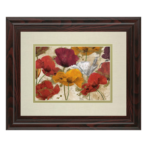 Classy Living Floral Symphony Wall Art Double Mat 40"x34", Brown Frame - DM5469