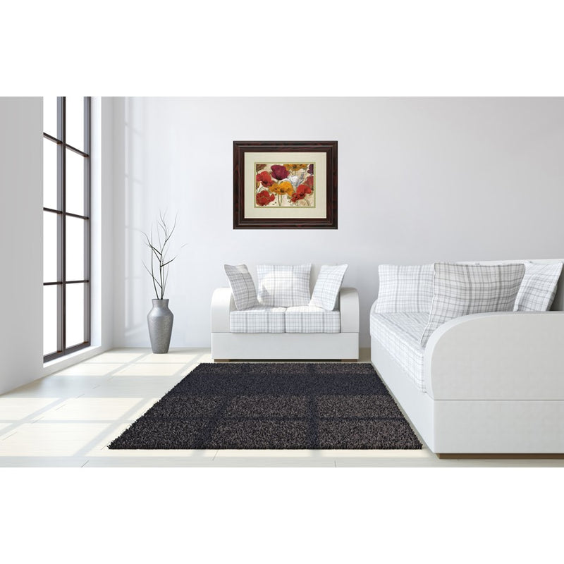 Classy Living Floral Symphony Wall Art Double Mat 40"x34", Brown Frame