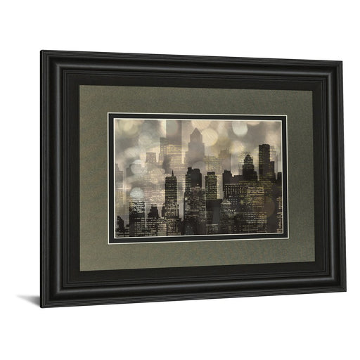 Classy Living City Lights Wall Art Double Mat 40"x34", Midnight Aura