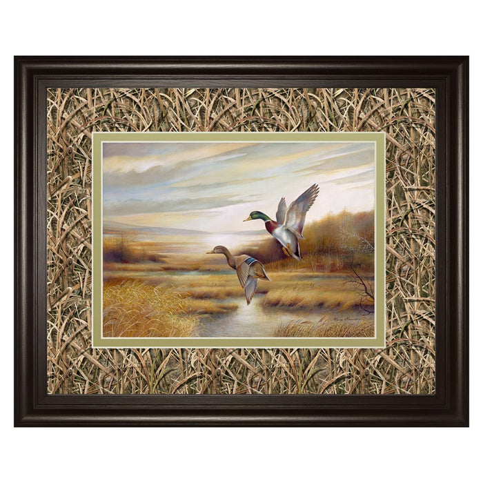 Classy Living Mallard Flight Wall Art Double Mat 40"x34", Cinnamon Mocha