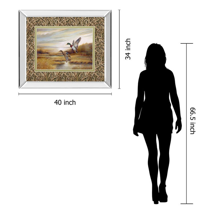 Classy Living Mallard Flight Wall Art 40"x34", Mirrored