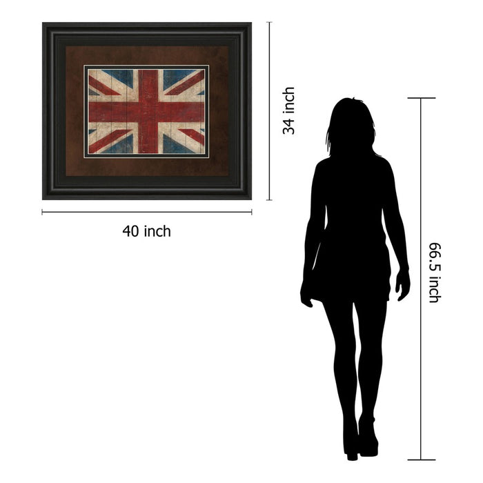 Classy Living Heritage Flag Wall Art Double Mat 40"x34", Midnight Aura