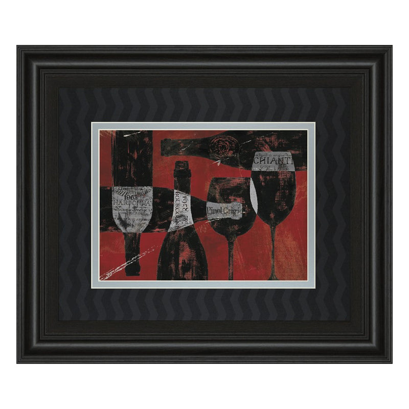 Classy Living Wine Elegance Wall Art Double Mat 40"x34", Midnight Aura