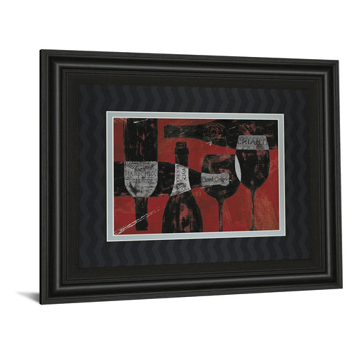 Classy Living Wine Elegance Wall Art Double Mat 40"x34", Midnight Aura