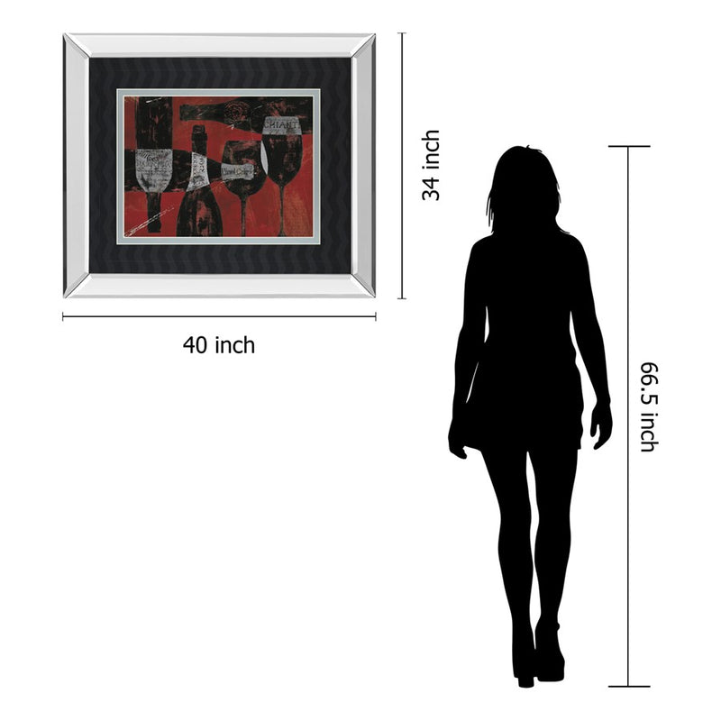 Classy Living Wine Elegance Wall Art 40"x34", Mirrored