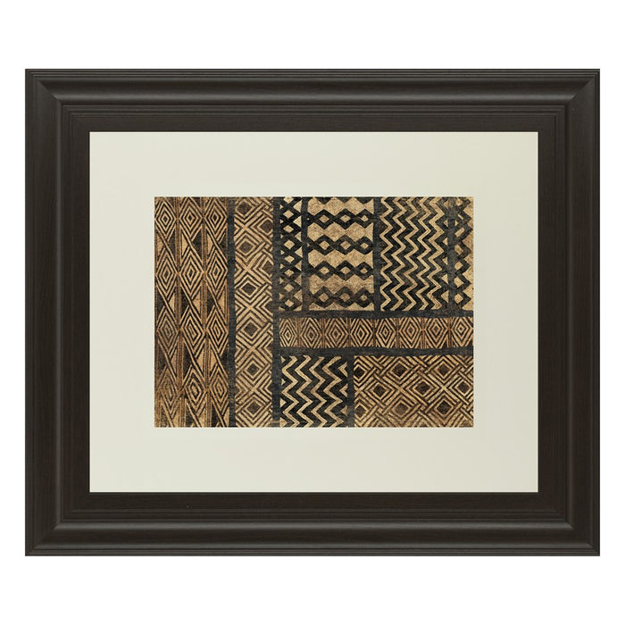 Classy Living Kuba Pattern Wall Art Double Mat 40"x34", Dark Chocolate