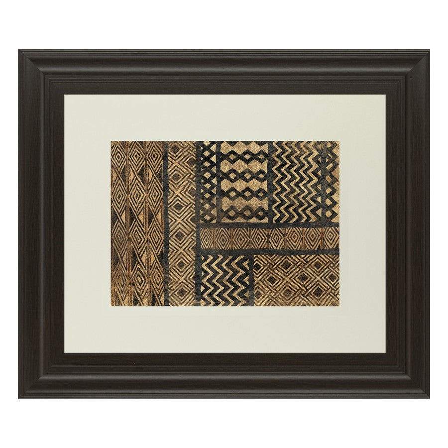Classy Living Kuba Pattern Wall Art Double Mat 40"x34", Dark Chocolate