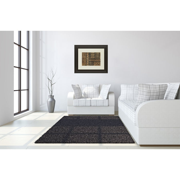 Classy Living Kuba Pattern Wall Art Double Mat 40"x34", Dark Chocolate
