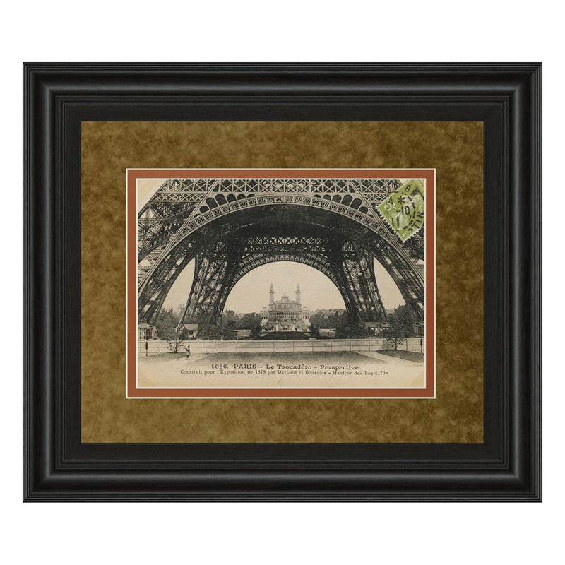 Classy Living Eiffel Base View Wall Art Double Mat 40"x34", Midnight Aura