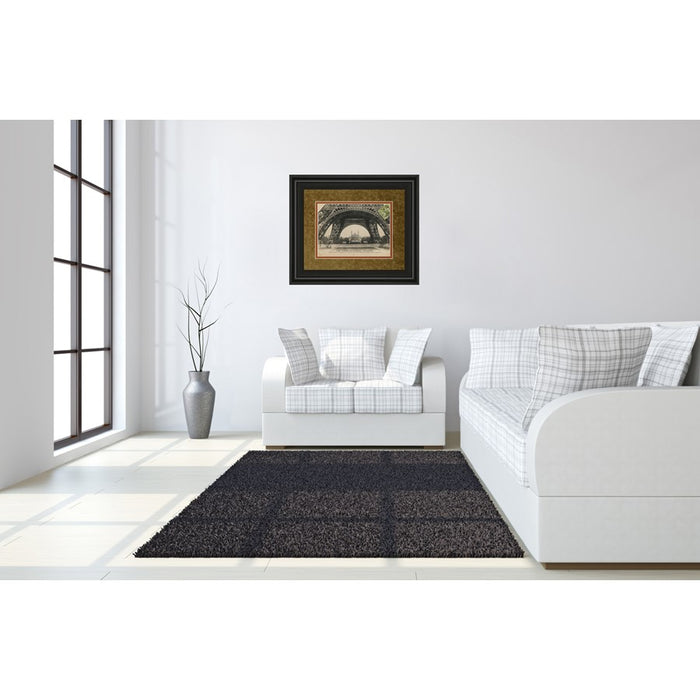 Classy Living Eiffel Base View Wall Art Double Mat 40"x34", Midnight Aura