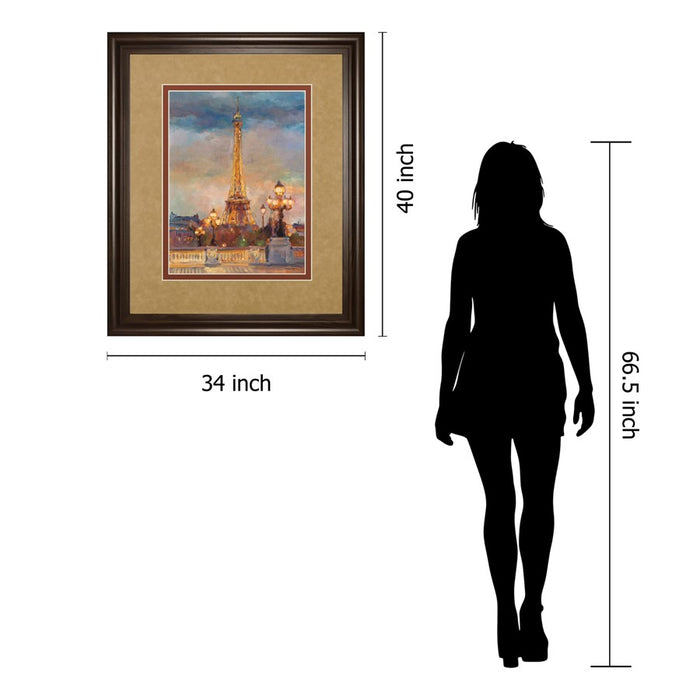 Classy Living Evening Glow Wall Art Double Mat 34"x40", Dark Chocolate