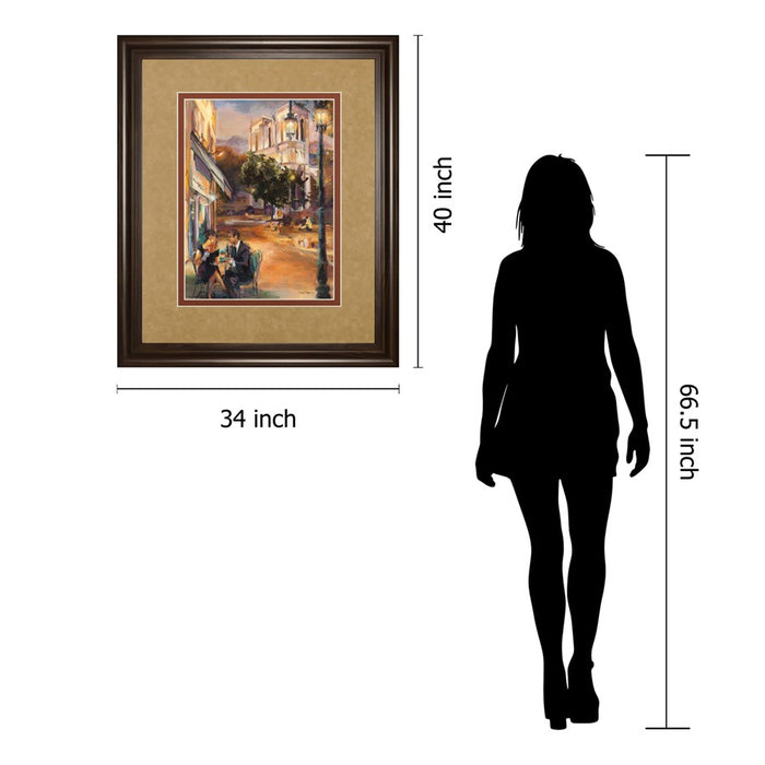 Classy Living Parisian Evening Wall Art Double Mat 34"x40", Chocolate