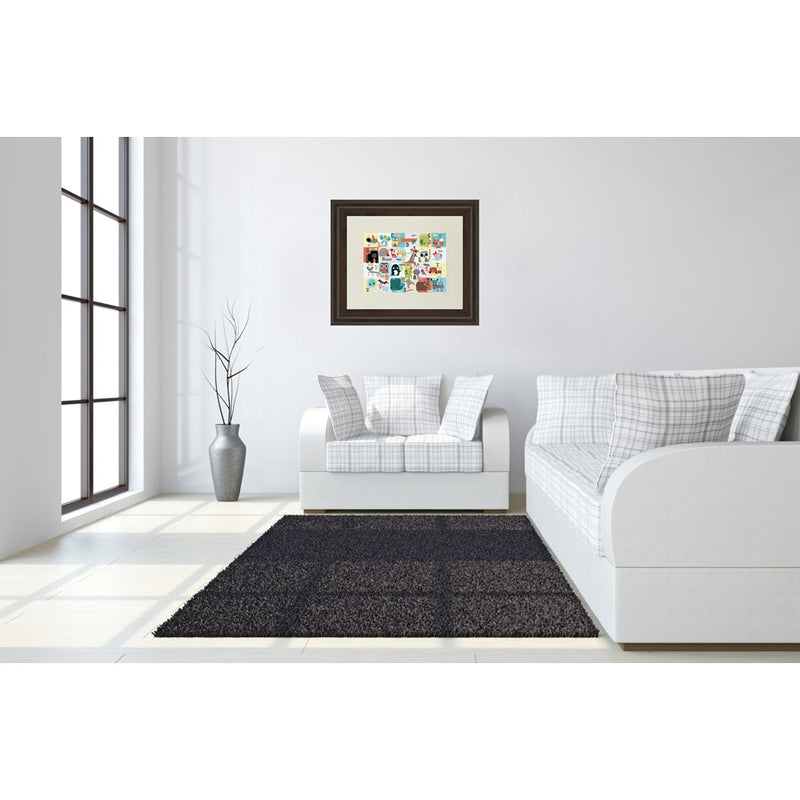 Classy Living Whimsical Alphabet Zoo Wall Art Double Mat 40"x34", Cinnamon