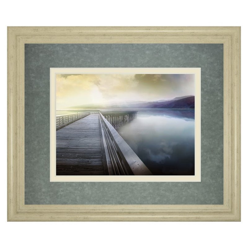 Classy Living Tranquil Pier Wall Art Double Mat 40"x34", Nature's Splendor