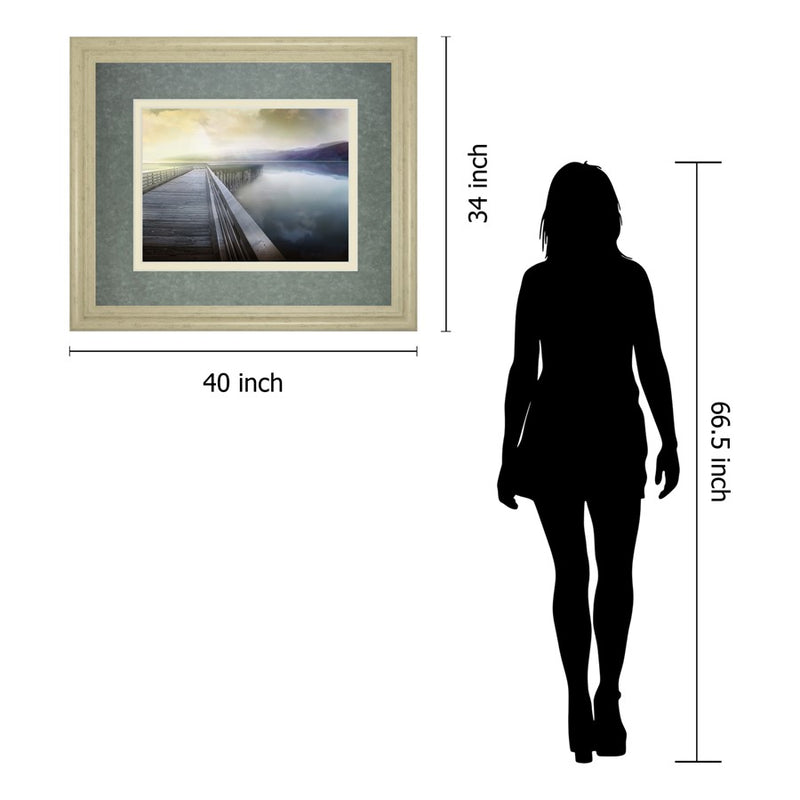 Classy Living Tranquil Pier Wall Art Double Mat 40"x34", Nature's Splendor