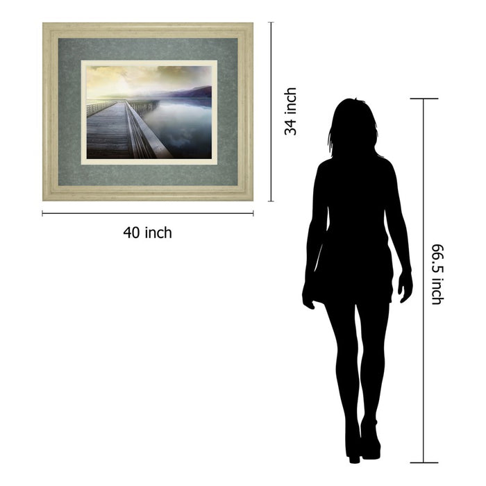 Classy Living Tranquil Pier Wall Art Double Mat 40"x34", Nature's Splendor