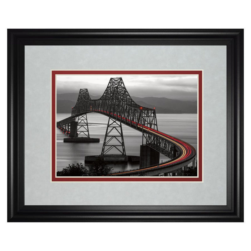 Classy Living Curved Bridge Trail Wall Art Double Mat 40"x34", Midnight