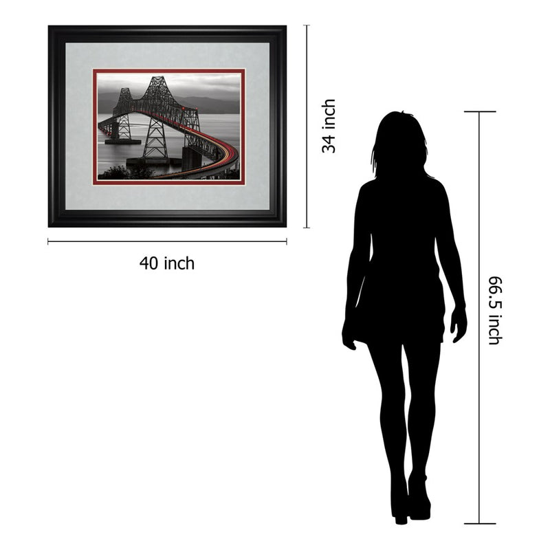 Classy Living Curved Bridge Trail Wall Art Double Mat 40"x34", Midnight
