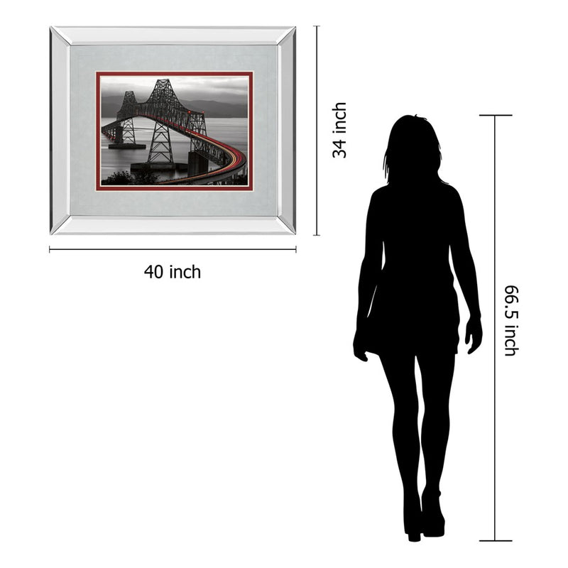 Classy Living Curved Bridge Trail Wall Art 40"x34", Mirrored