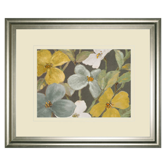 Classy Living Muted Blooms Wall Art Double Mat 40"x34", Silver