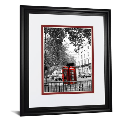 Classy Living Red Booths Wall Art Double Mat 34"x40", Black Frame