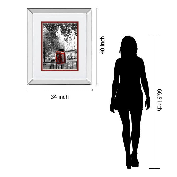 Classy Living Red Booths Wall Art 34"x40", Mirrored