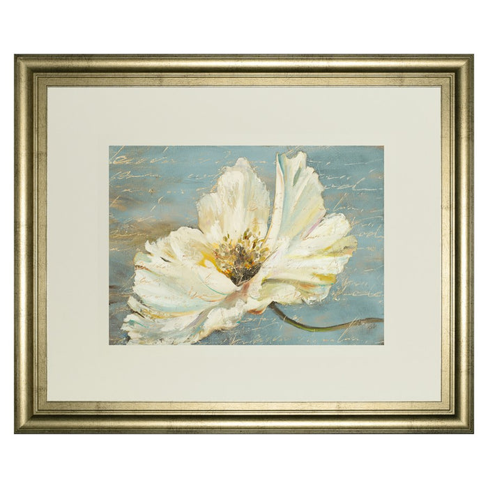 Classy Living Serene Peony Wall Art Double Mat 40"x34", Crisp Chardonnay