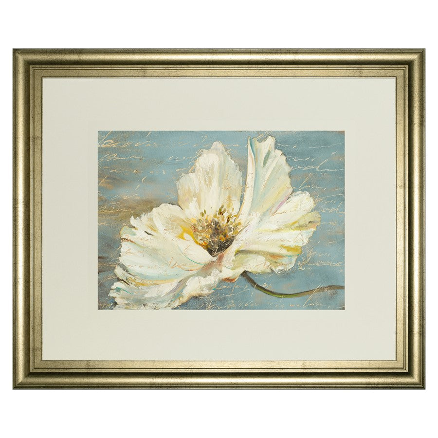 Classy Living Serene Peony Wall Art Double Mat 40"x34", Crisp Chardonnay
