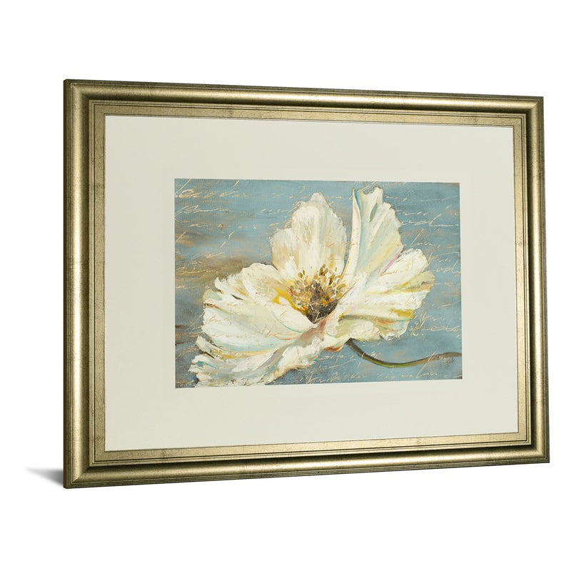 Classy Living Serene Peony Wall Art Double Mat 40"x34", Crisp Chardonnay