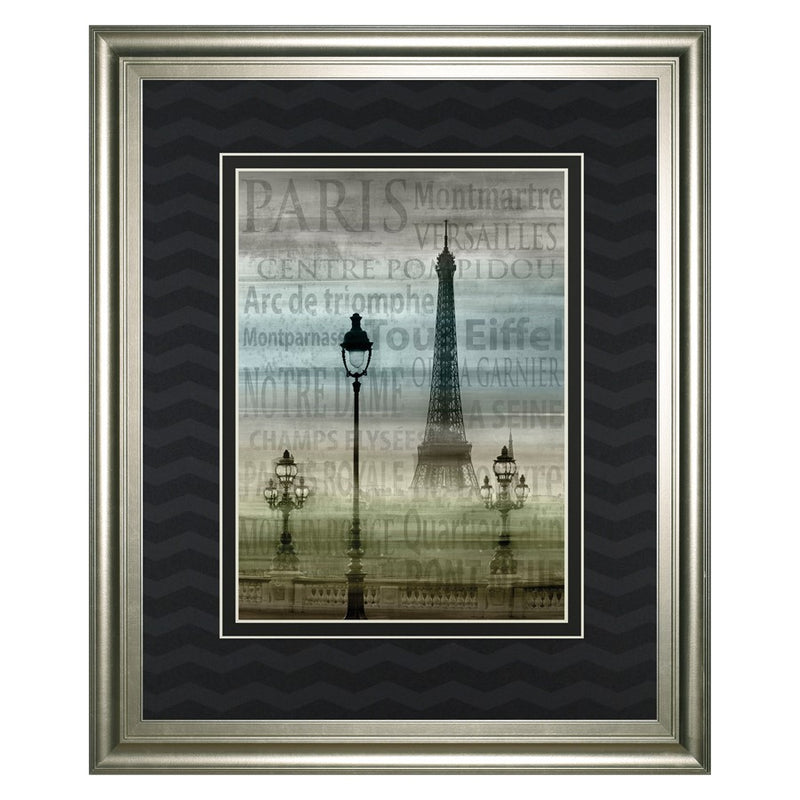 Classy Living Paris Landmarks Wall Art Double Mat 34"x40", Silver Serenity