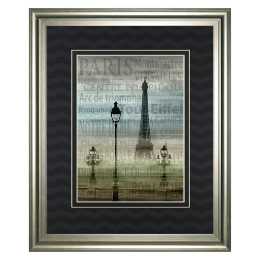 Classy Living Paris Landmarks Wall Art Double Mat 34"x40", Silver Serenity