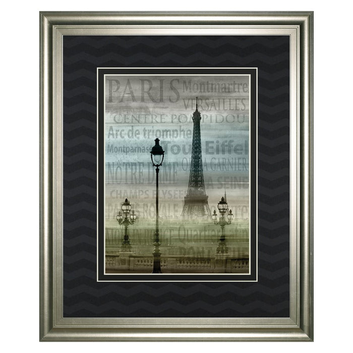 Classy Living Paris Landmarks Wall Art Double Mat 34"x40", Silver Serenity