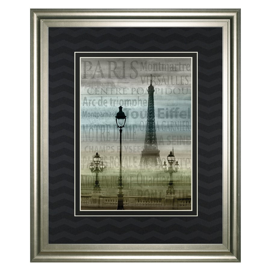 Classy Living Paris Landmarks Wall Art Double Mat 34"x40", Silver Serenity