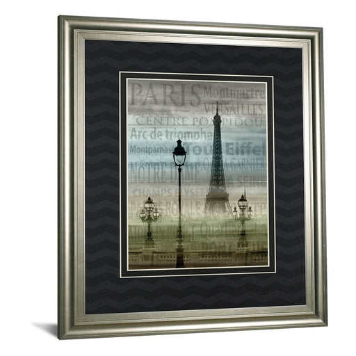 Classy Living Paris Landmarks Wall Art Double Mat 34"x40", Silver Serenity