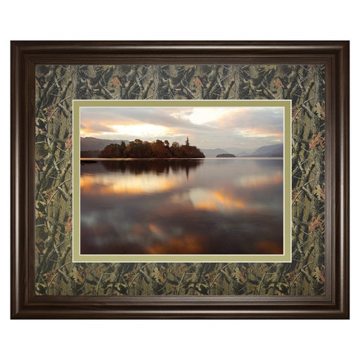Classy Living Tranquil Lakeside Wall Art Dbl Mat 40"x34", Brown Frame - DM5525