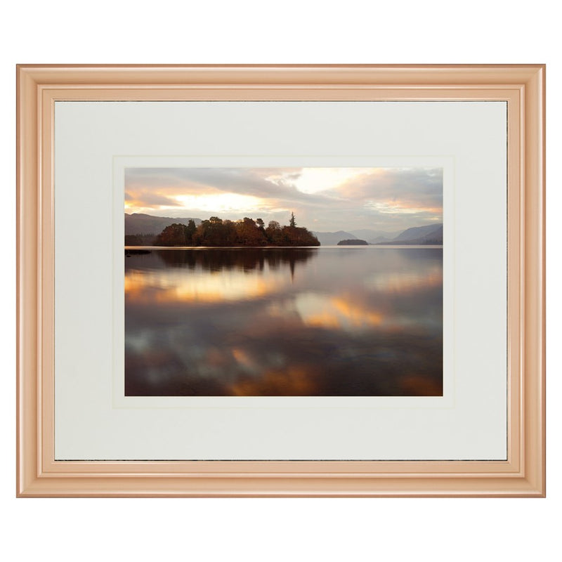 Classy Living Tranquil Lakeside Wall Art Double Mat 40"x34", Rose Gold