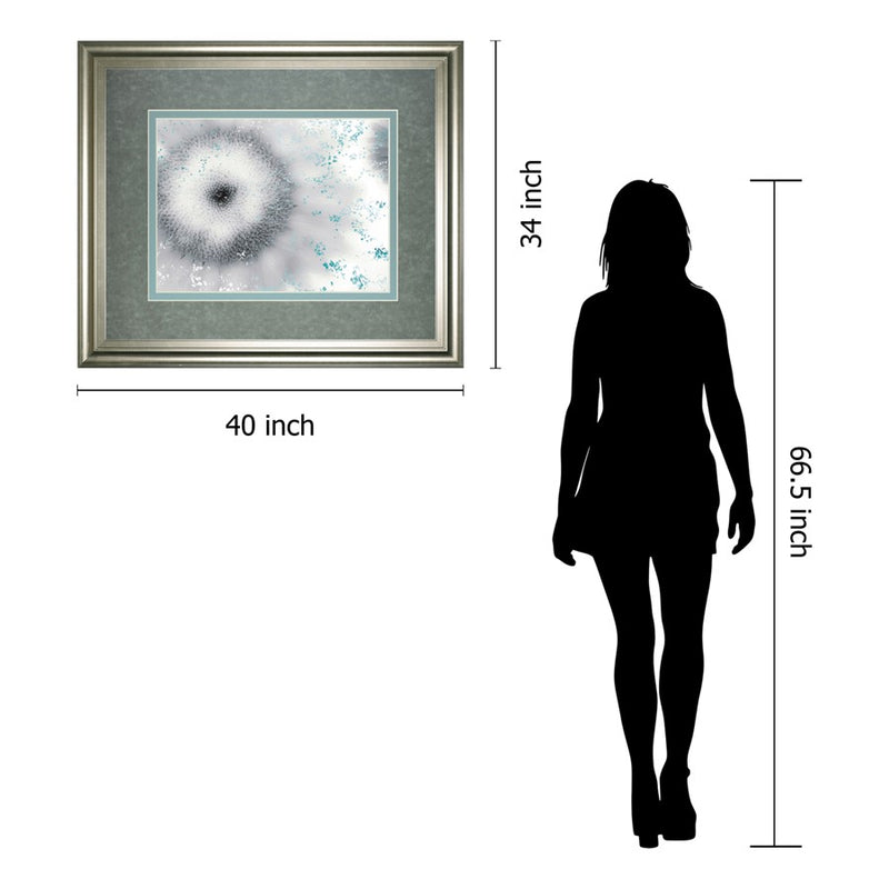 Classy Living Crystalline Bloom Wall Art Double Mat 40"x34", Silver
