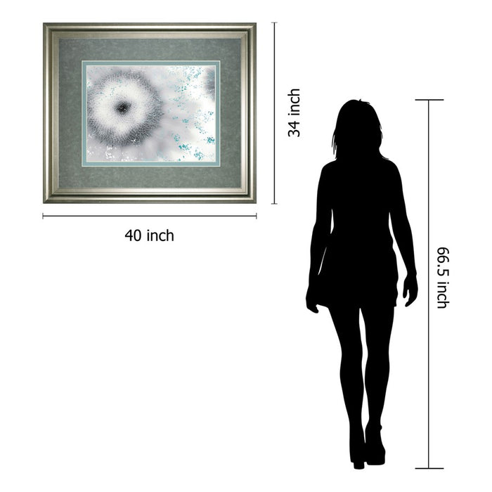 Classy Living Crystalline Bloom Wall Art Double Mat 40"x34", Silver