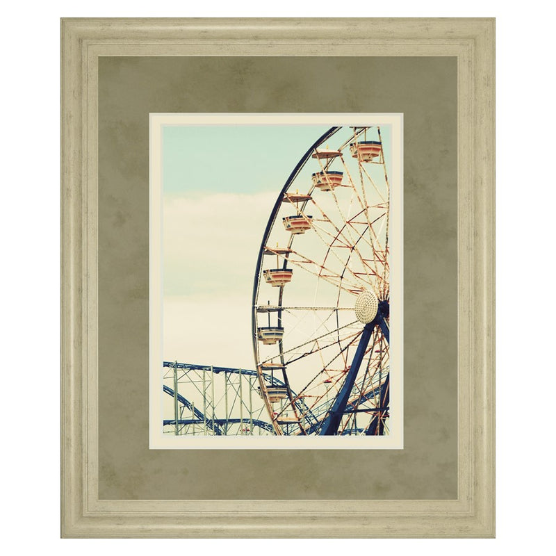 Classy Living Vintage Ferris Wheel Wall Art Double Mat 34"x40", Ivory