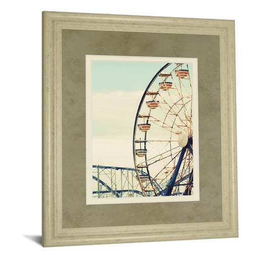 Classy Living Vintage Ferris Wheel Wall Art Double Mat 34"x40", Ivory