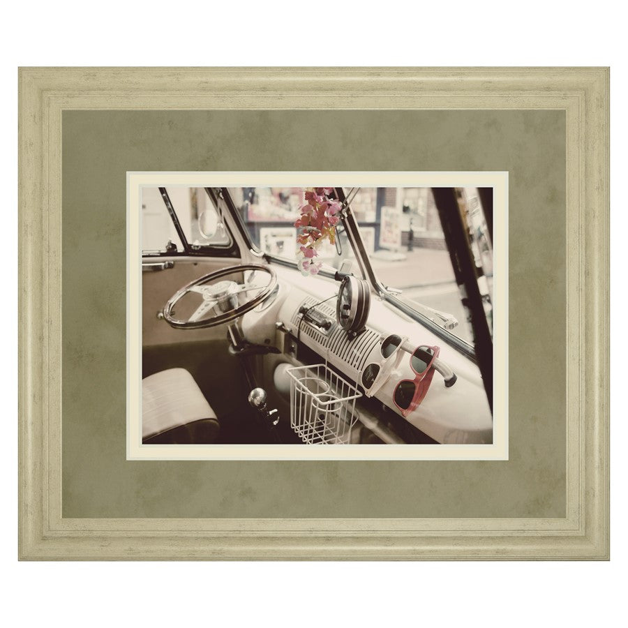 Classy Living Retro Ride Wall Art Double Mat 40"x34", Ivory Bliss