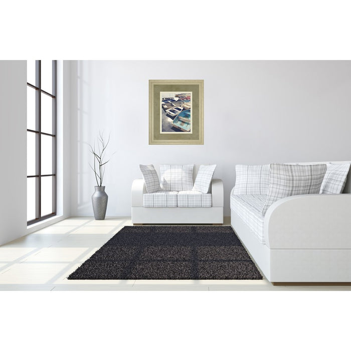 Classy Living Harbor Rowboats Wall Art Double Mat 34"x40", Ivory Bliss