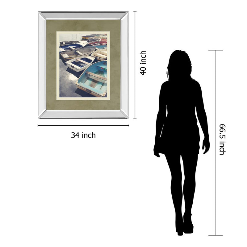 Classy Living Harbor Rowboats Wall Art 34"x40", Mirrored