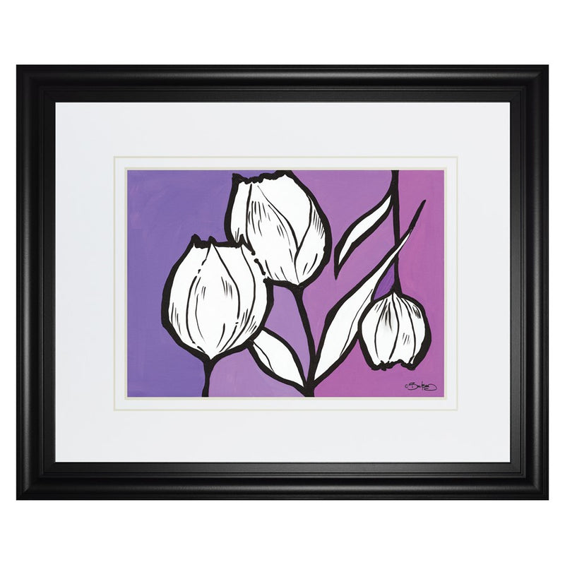 Classy Living Unity Blooms Wall Art Double Mat 40"x34", Midnight Aura